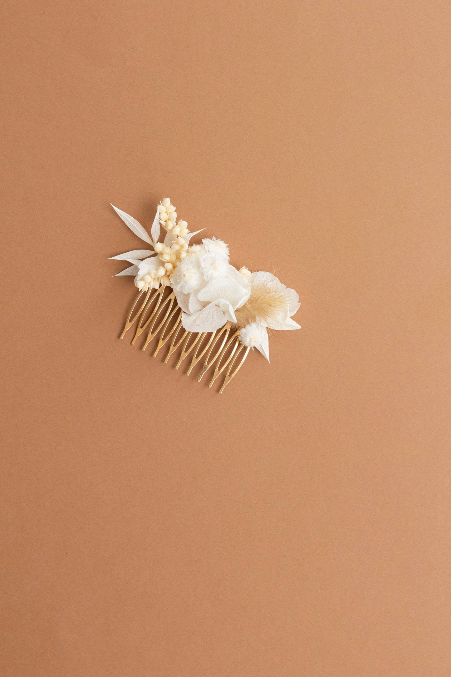 Peigne Fleuri Blanc Crème