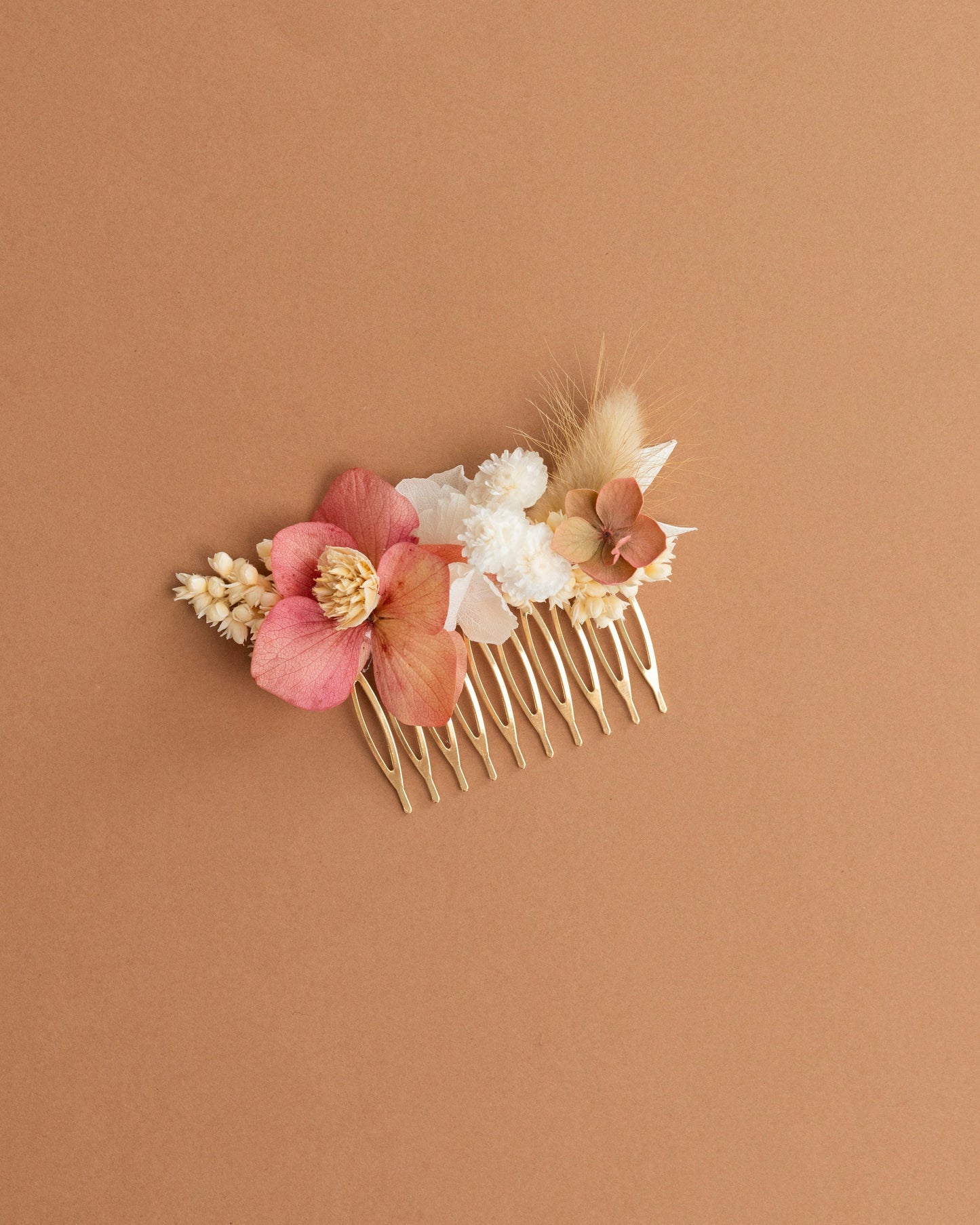 Peigne Fleuri Rose Poudré