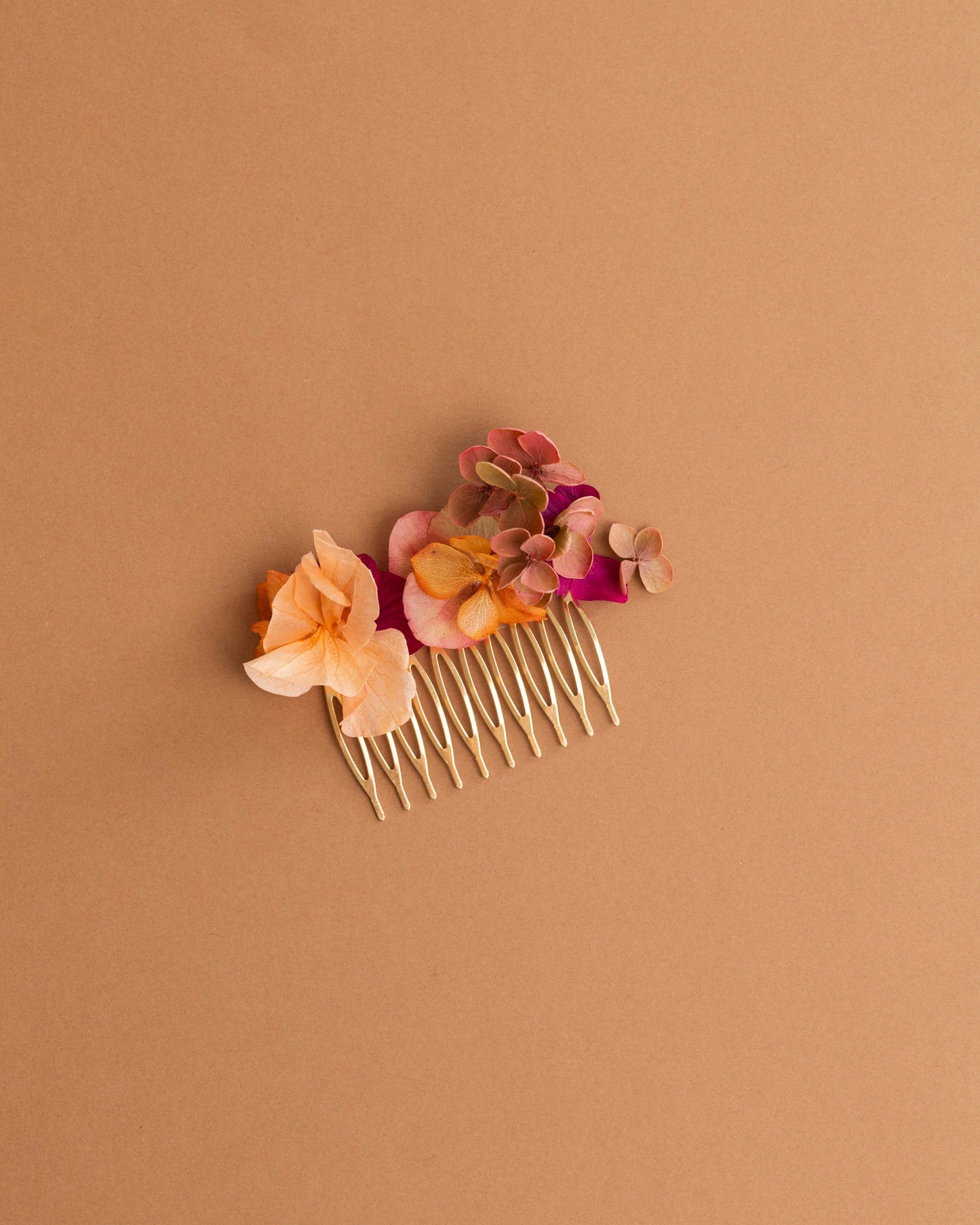 Peigne Fleuri Terracotta